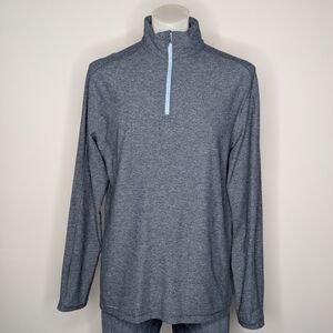 Lululemon Light Heathered Blue 1/4 Zip Long Sleeve Pullover Top L/XL